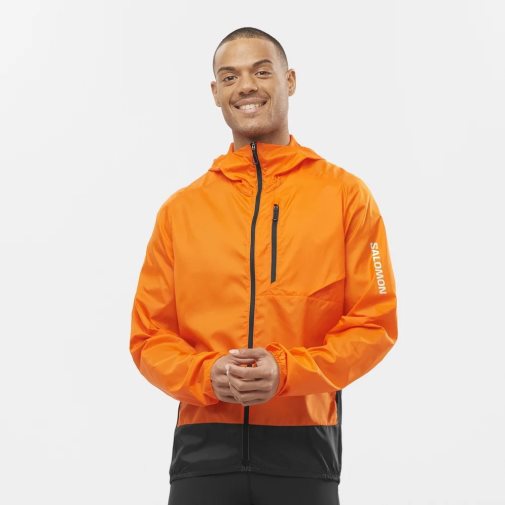 Orange Salomon Bonatti Cross Men's Windbreaker | PH 38051V